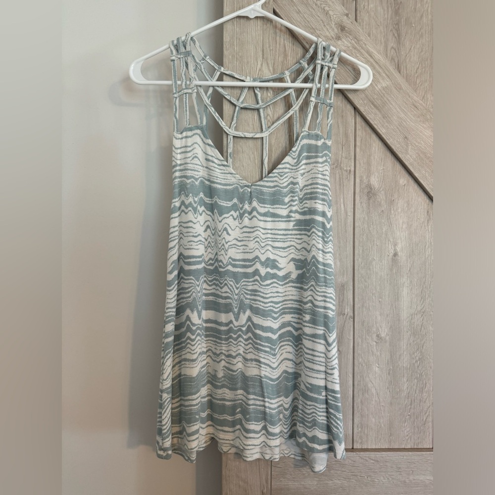 Blue/cream tank top